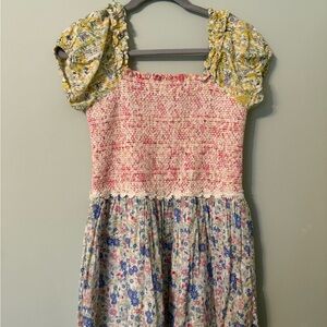 LoveShackFancyDress with Pink and Yellow Accents